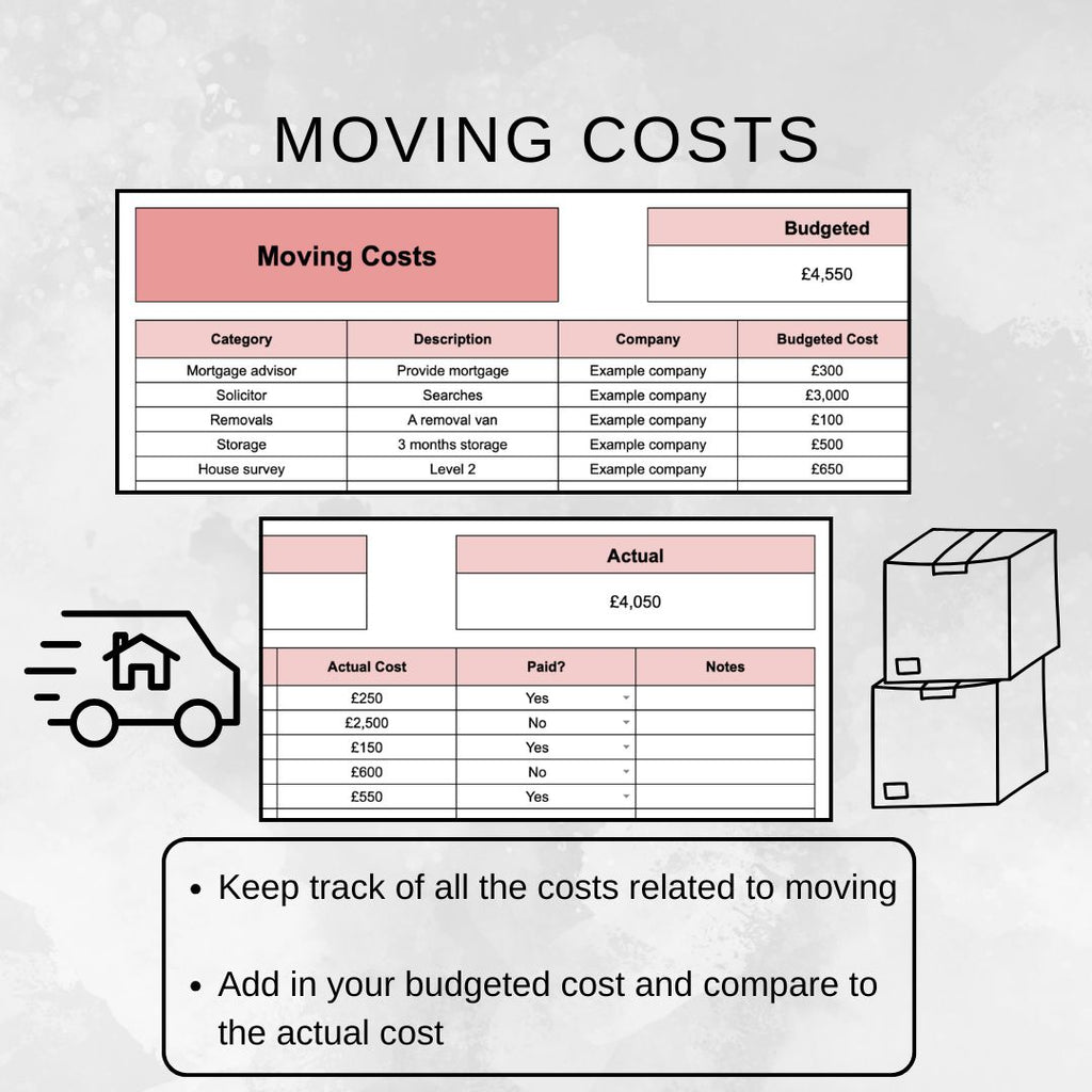 Moving Planner | Google Sheets Spreadsheet