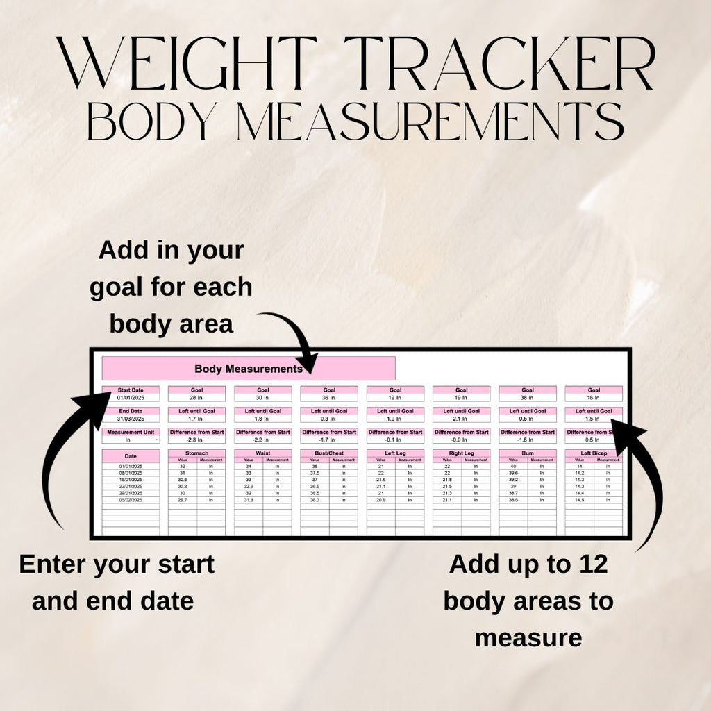 Pink Fitness Tracker Spreadsheet Bundle | Google Sheets Spreadsheet