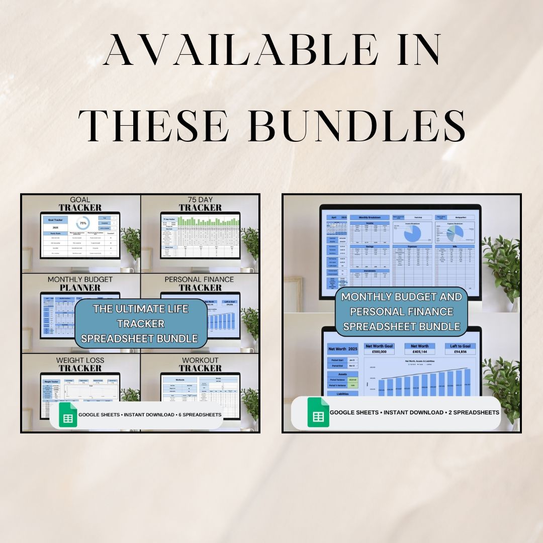 Blue Monthly Budget Planner | Google Sheets Spreadsheet