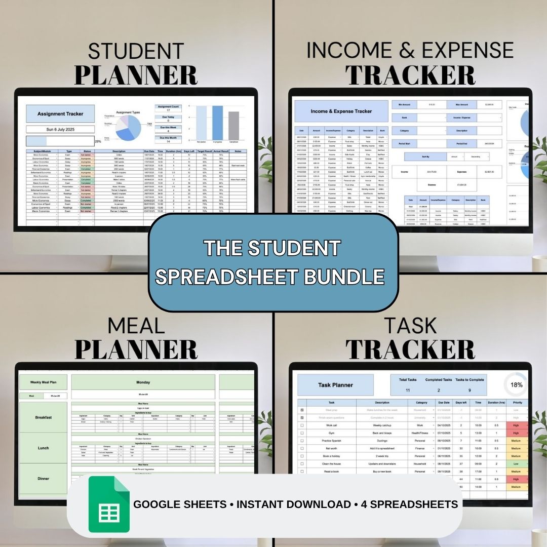 Student Spreadsheet Bundle | Google Sheets Spreadsheet