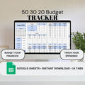 50 30 20 Budget Tracker | Google Sheets Spreadsheet