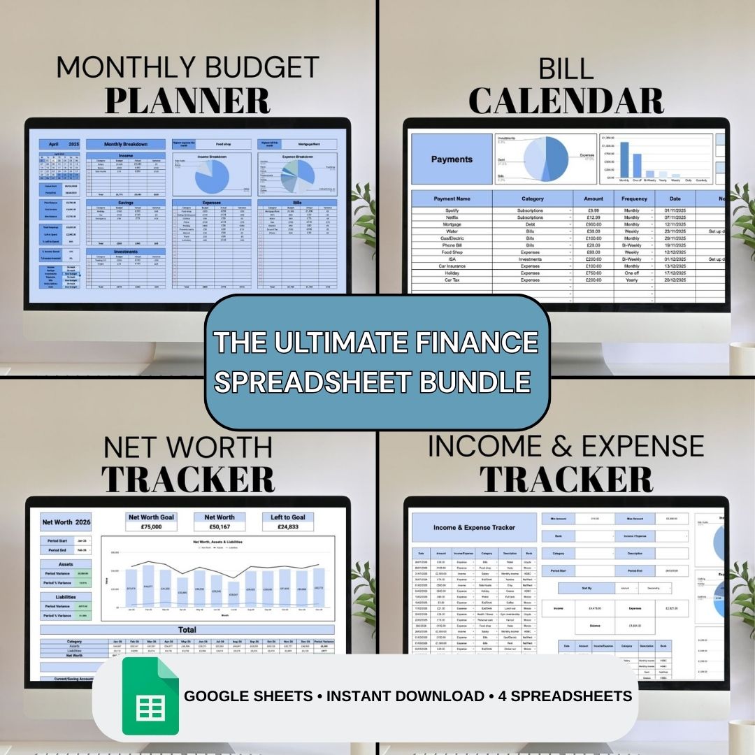 The Ultimate Finance Spreadsheet Bundle | Google Sheets Spreadsheet