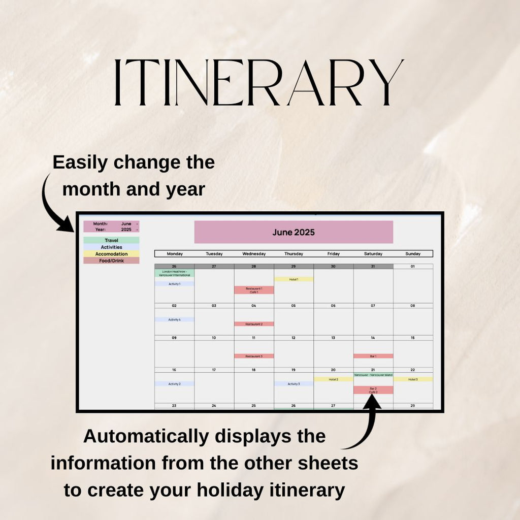 Holiday Planner | Google Sheets Spreadsheet
