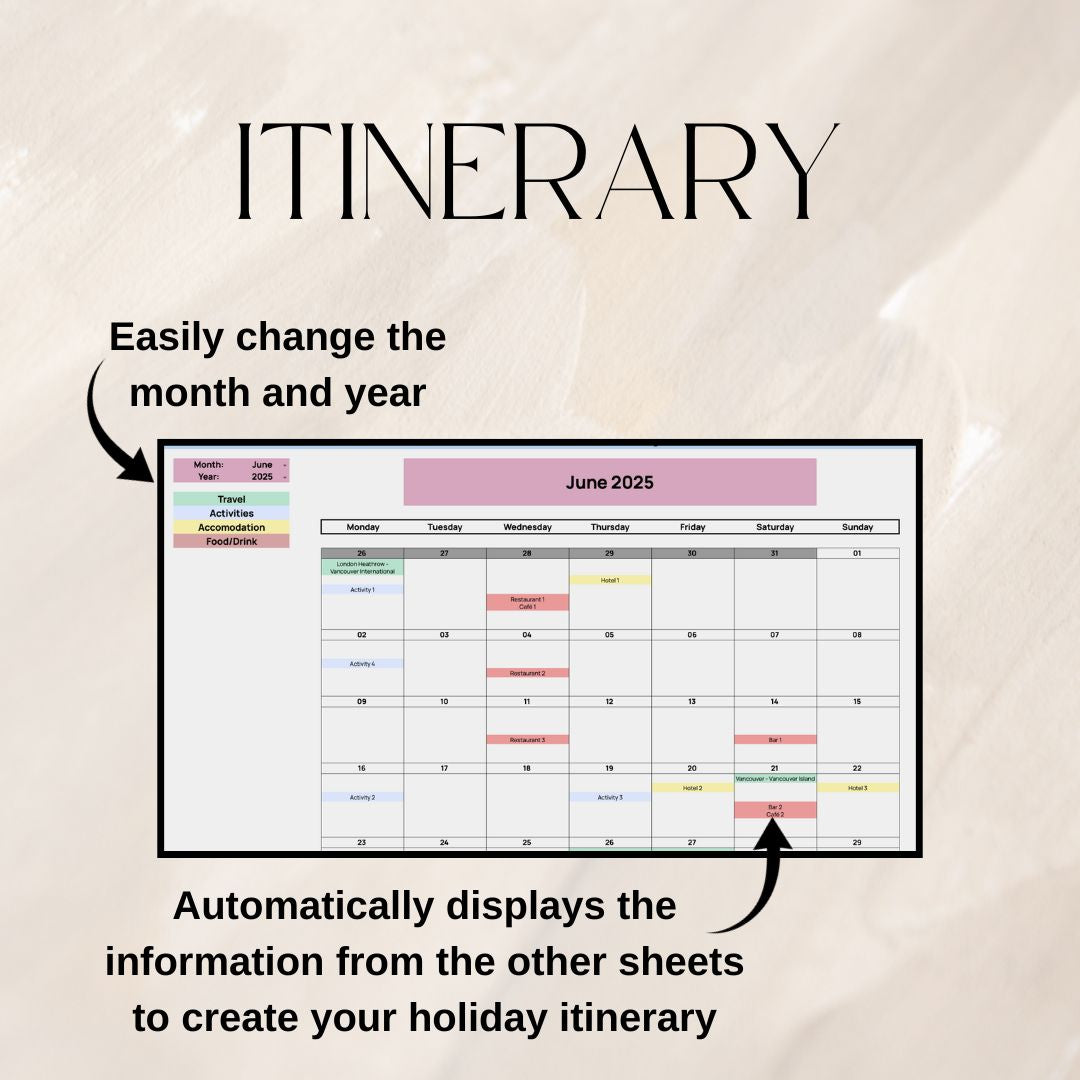Holiday Planner | Google Sheets Spreadsheet