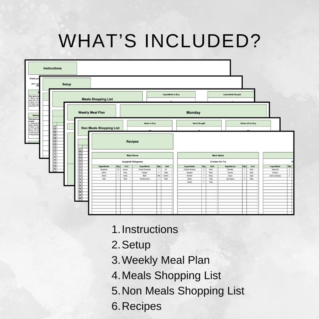 Weekly Meal Planner | Google Sheets Spreadsheet