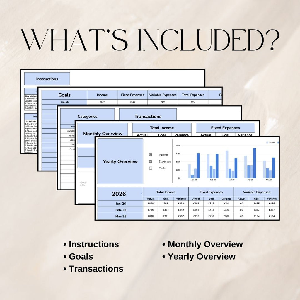 Bookkeeping Tracker | Google Sheets Spreadsheet