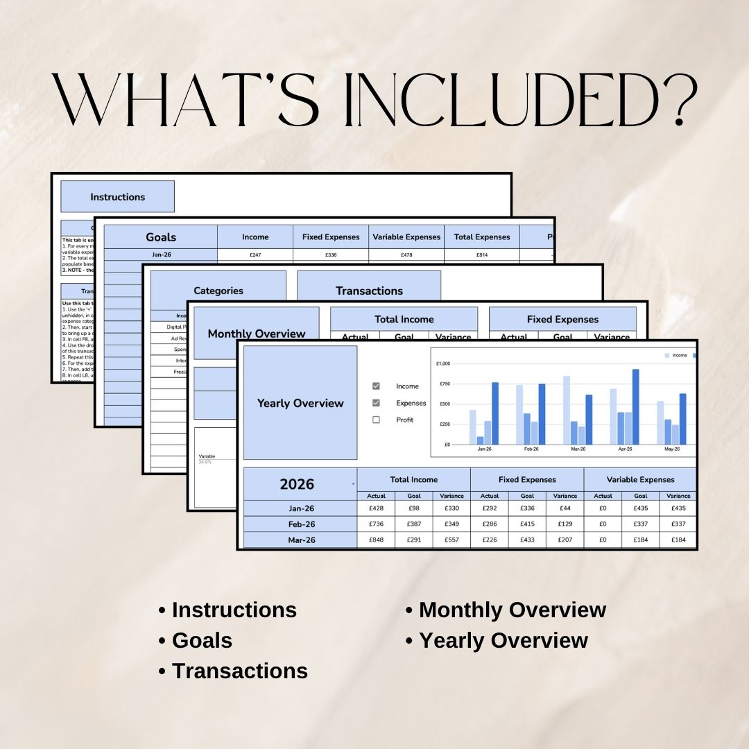 Bookkeeping Tracker | Google Sheets Spreadsheet