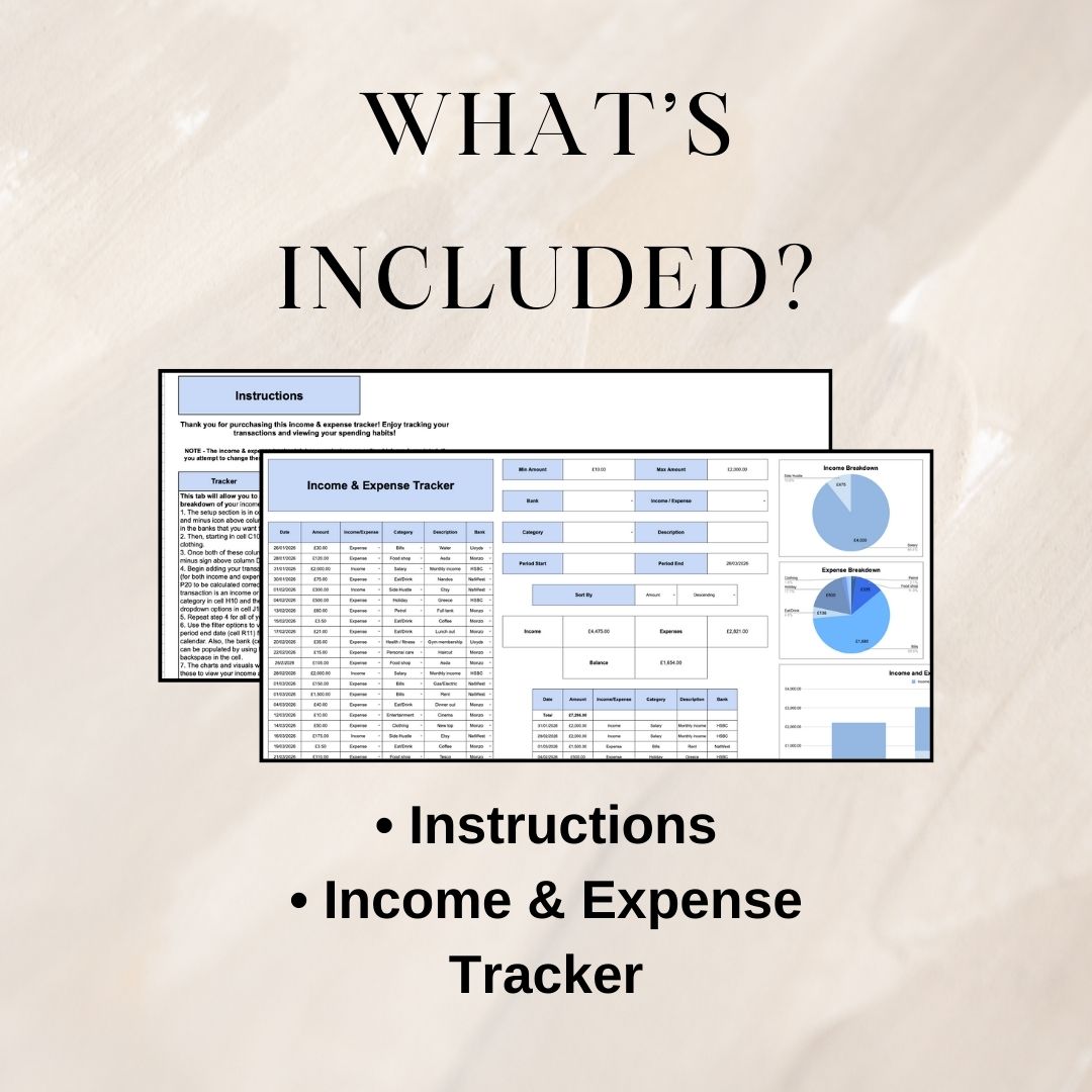 Income and Expense Tracker | Google Sheets Spreadsheet