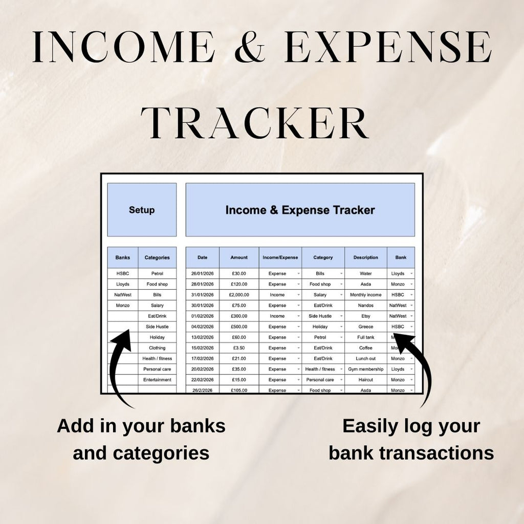 Income and Expense Tracker | Google Sheets Spreadsheet