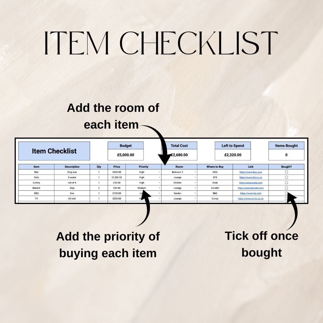 Couples Home Planner | Google Sheets Spreadsheet