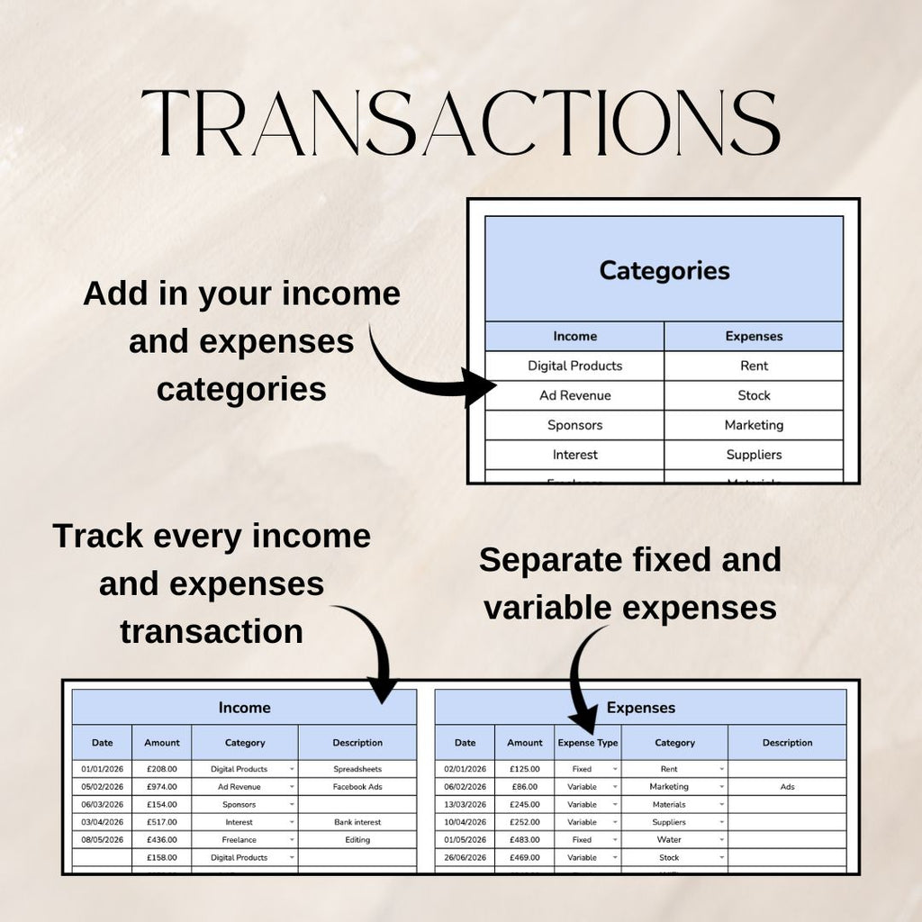 Bookkeeping Tracker | Google Sheets Spreadsheet