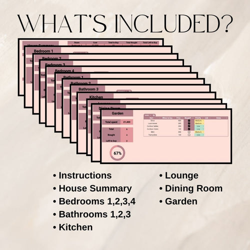 House Item Checklist | Google Sheets Spreadsheet