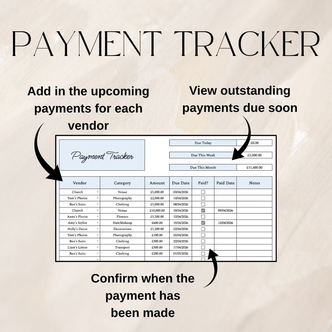 Blue Wedding Budget Planner | Google Sheets Spreadsheet