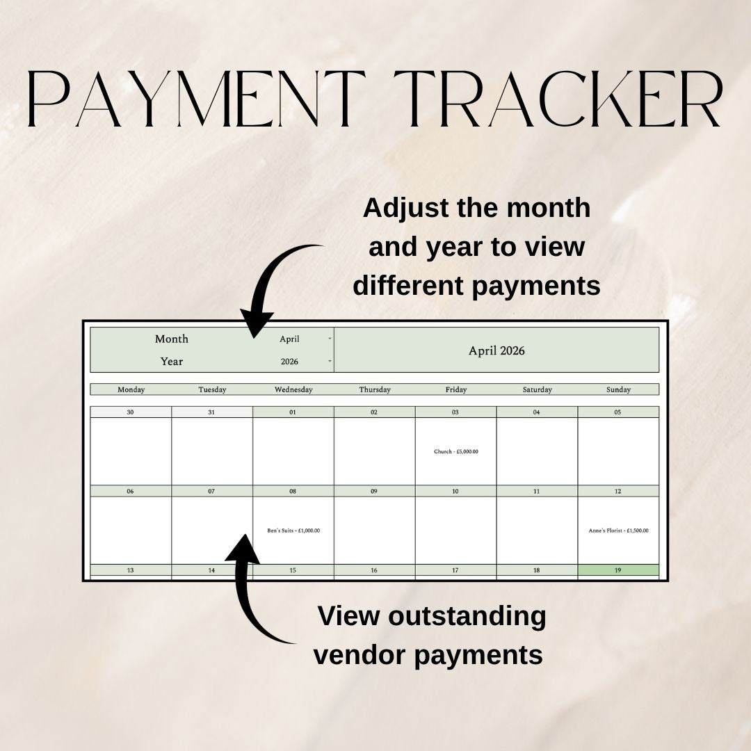 Green Wedding Budget Planner | Google Sheets Spreadsheet