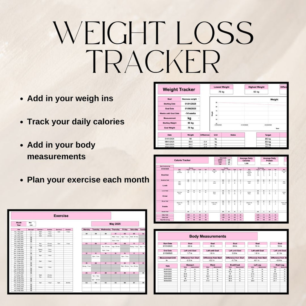 The Ultimate Pink Life Tracker Spreadsheet Bundle | Google Sheets Spreadsheet