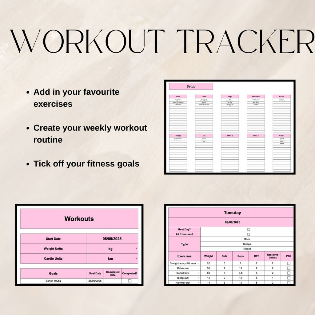 The Ultimate Pink Life Tracker Spreadsheet Bundle | Google Sheets Spreadsheet