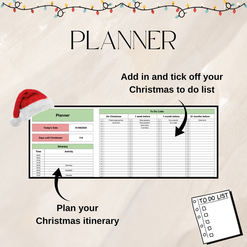Christmas Planner | Google Sheets Spreadsheet