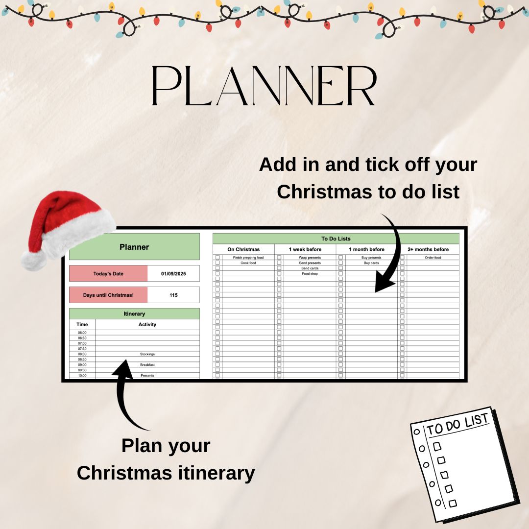 Christmas Planner | Google Sheets Spreadsheet