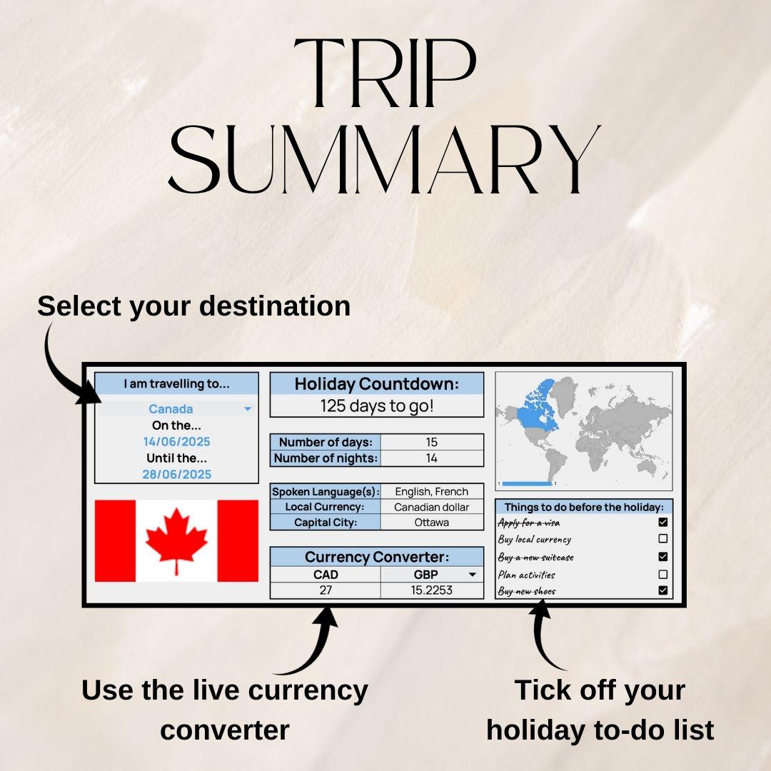 Holiday Planner | Google Sheets Spreadsheet