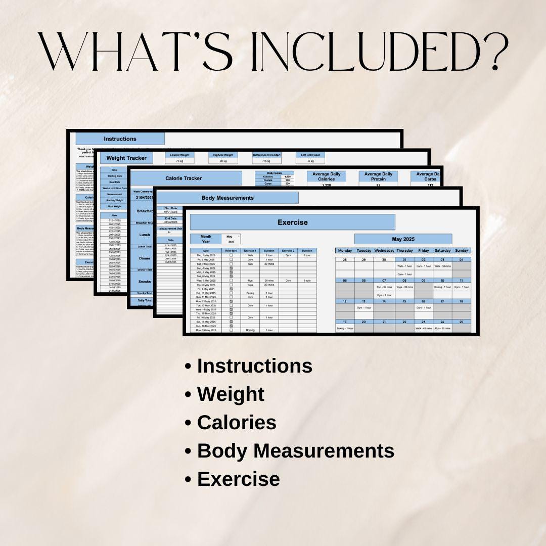 Blue Weight Loss Tracker | Google Sheets Spreadsheet
