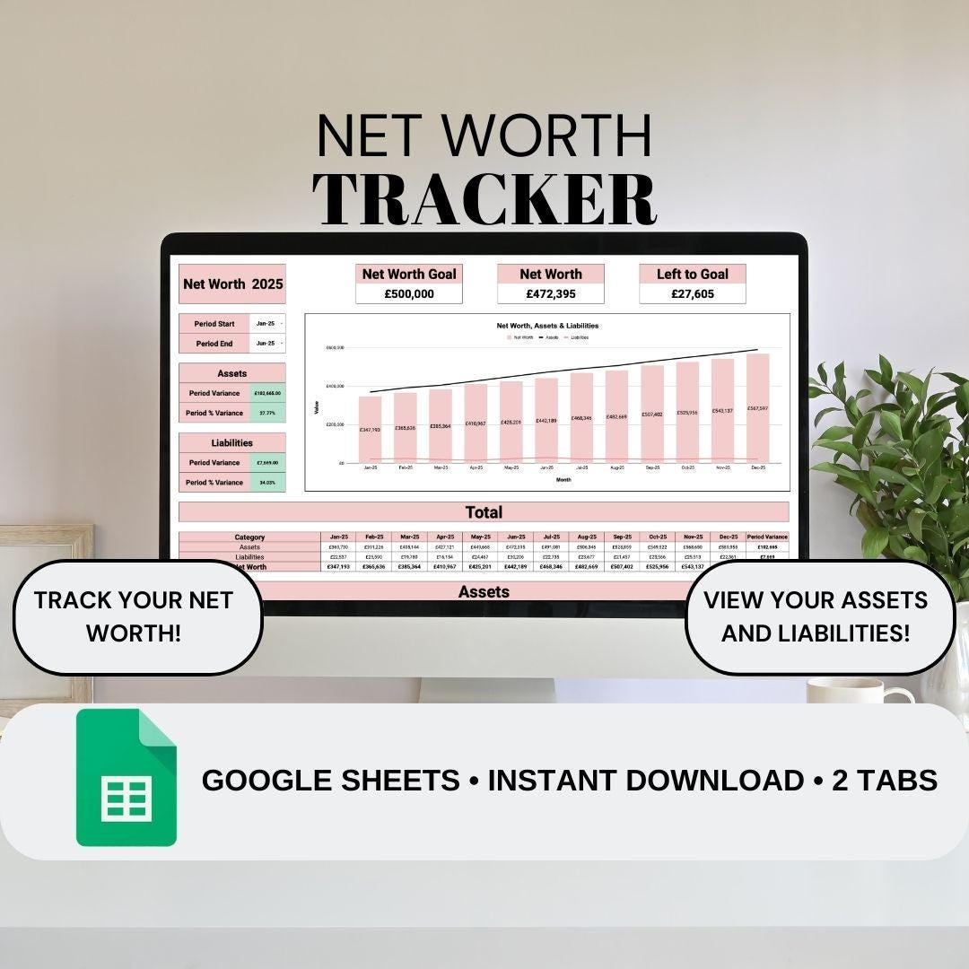 Net Worth Tracker | Google Sheets Spreadsheet
