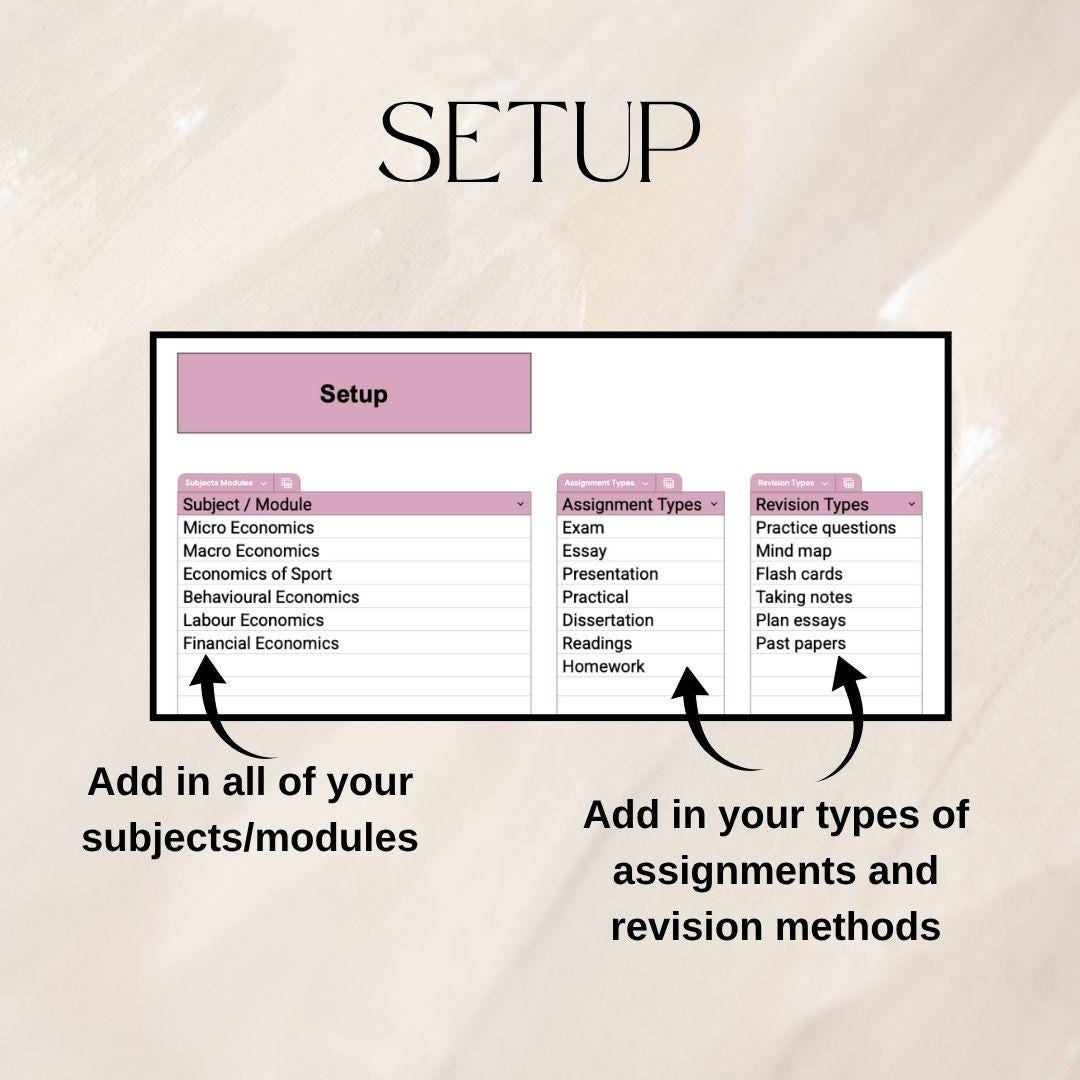 Student Planner | Google Sheets Spreadsheet
