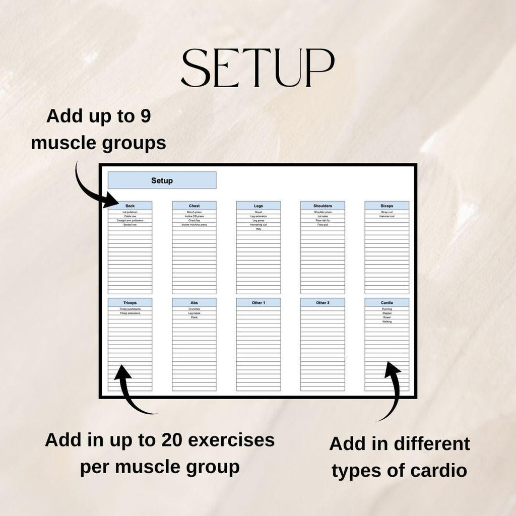 Blue Workout Tracker | Google Sheets Spreadsheet