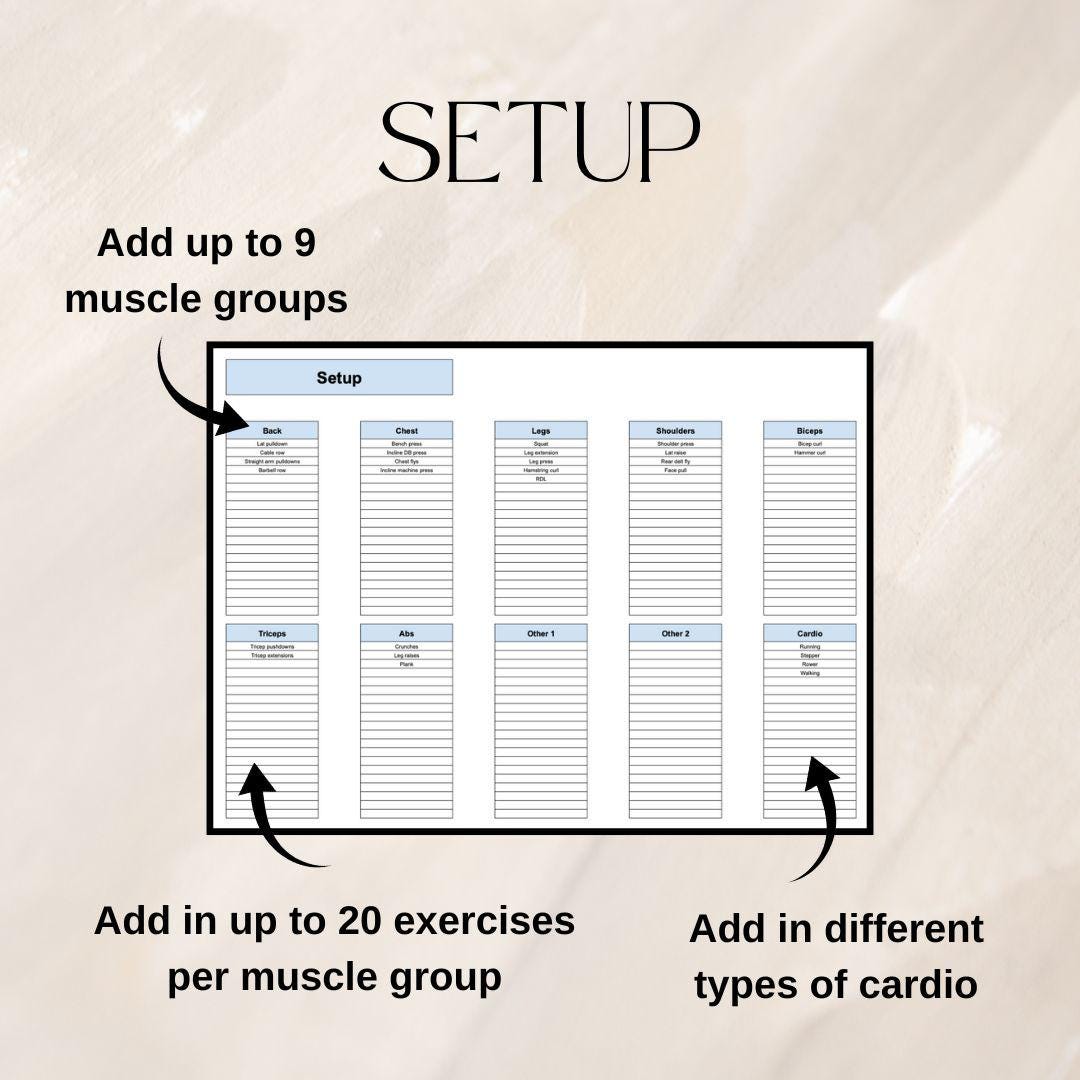 Blue Workout Tracker | Google Sheets Spreadsheet