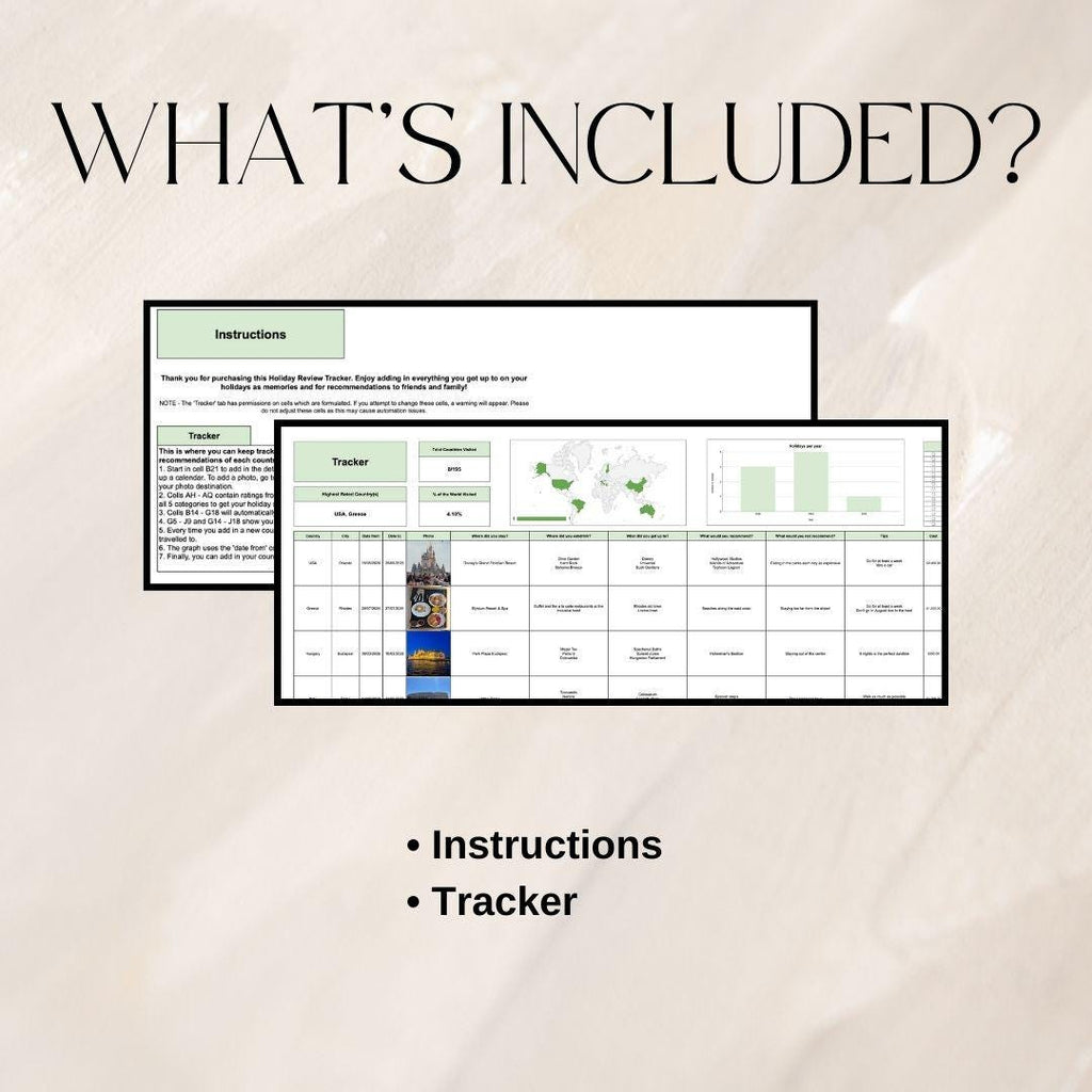 Holiday Review Tracker | Google Sheets Spreadsheet