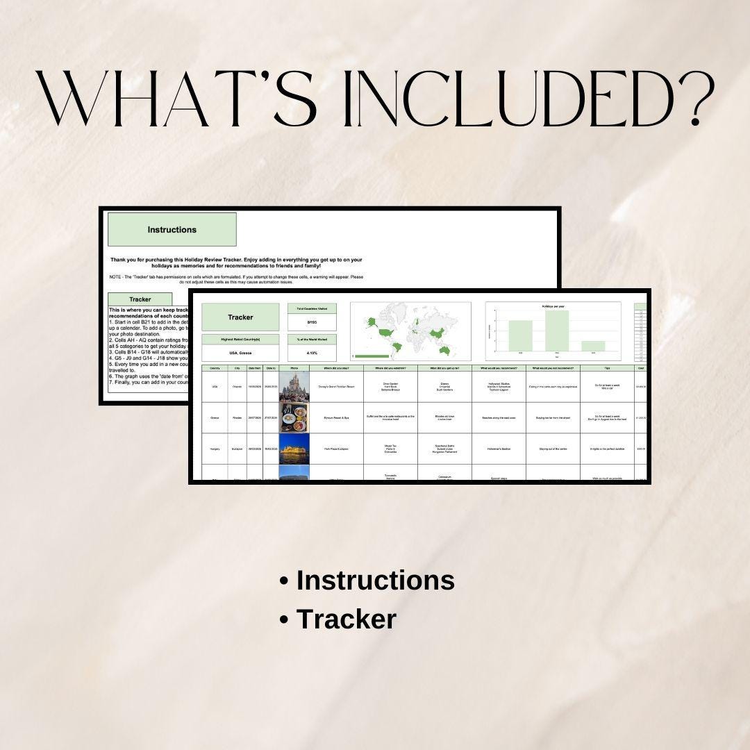 Holiday Review Tracker | Google Sheets Spreadsheet