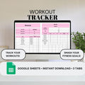 Pink Workout Tracker | Google Sheets Spreadsheet