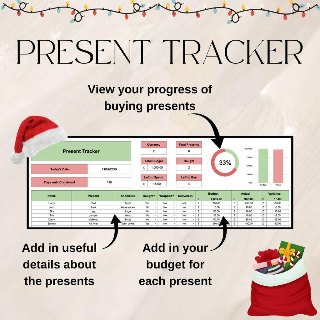 Christmas Planner | Google Sheets Spreadsheet