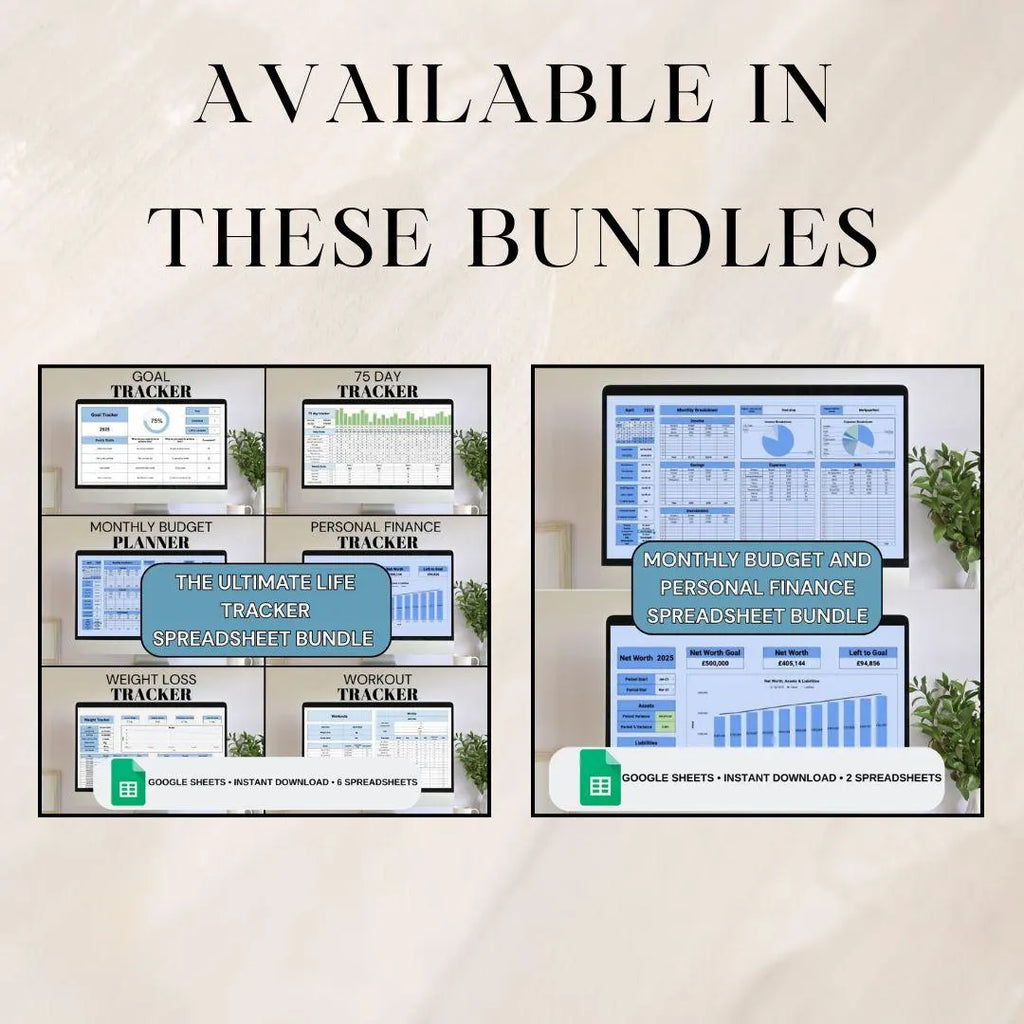 Blue Personal Finance Tracker |  Google Sheets Spreadsheet