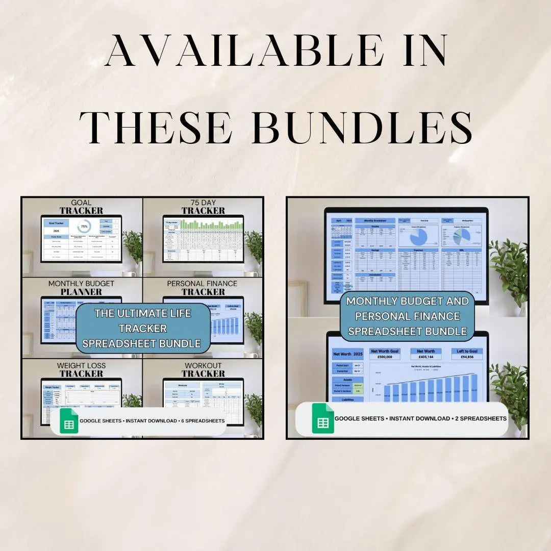 Blue Personal Finance Tracker |  Google Sheets Spreadsheet