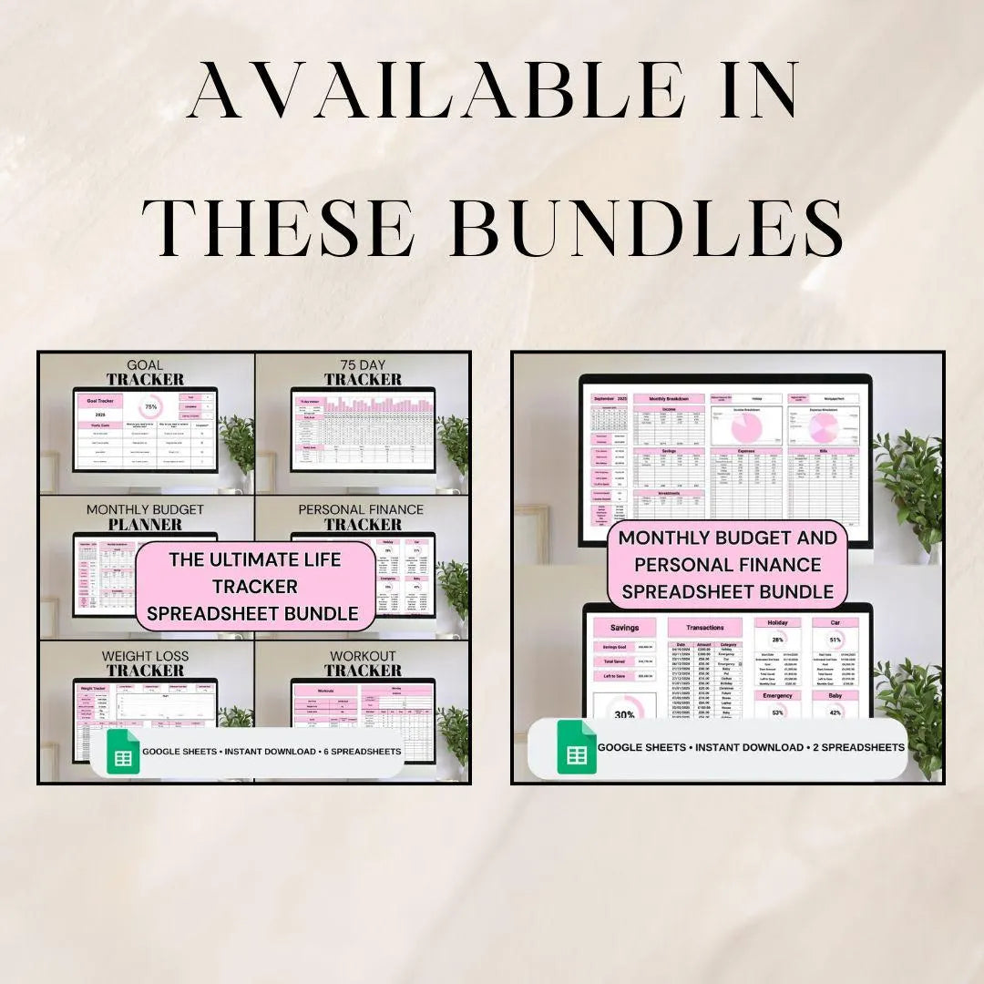 Pink Monthly Budget Planner | Google Sheets Spreadsheet