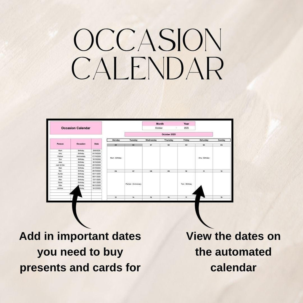 Pink Present Tracker | Google Sheets Spreadsheet
