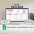 Pink Goal Tracker | Google Sheets Spreadsheet