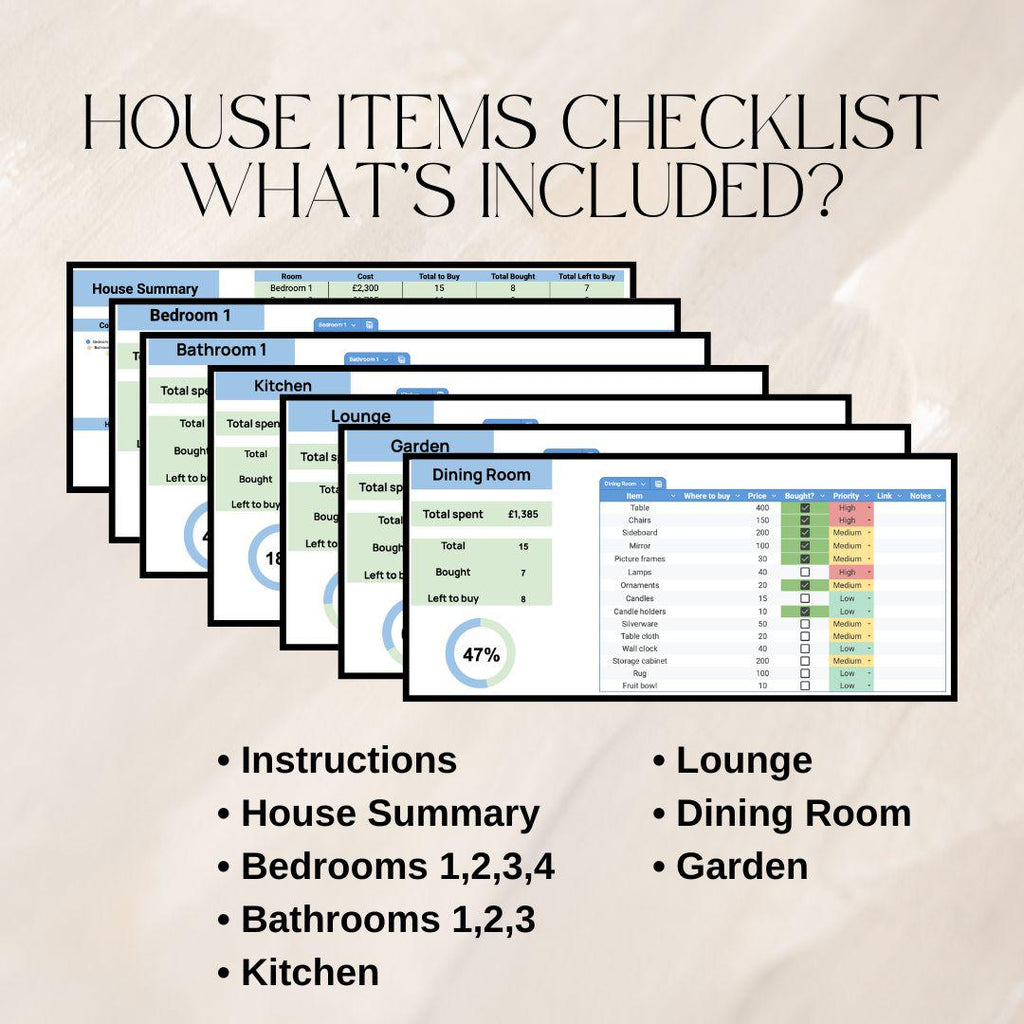 Couples First Home Spreadsheet Bundle | Google Sheets Spreadsheet