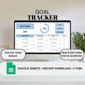 Blue Goal Tracker | Google Sheets Spreadsheet