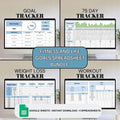 Blue Fitness and Life Goals Spreadsheet Bundle | Google Sheets Spreadsheet