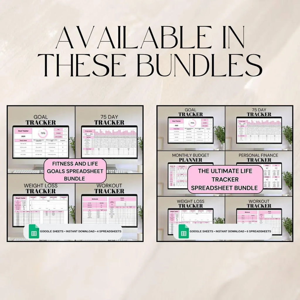 Pink 75 Day Tracker | Google Sheets Spreadsheet