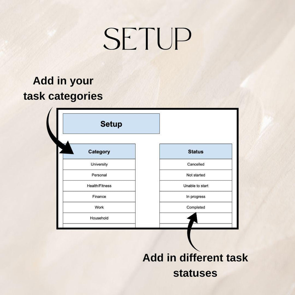 Blue Task Planner | Google Sheets Spreadsheet