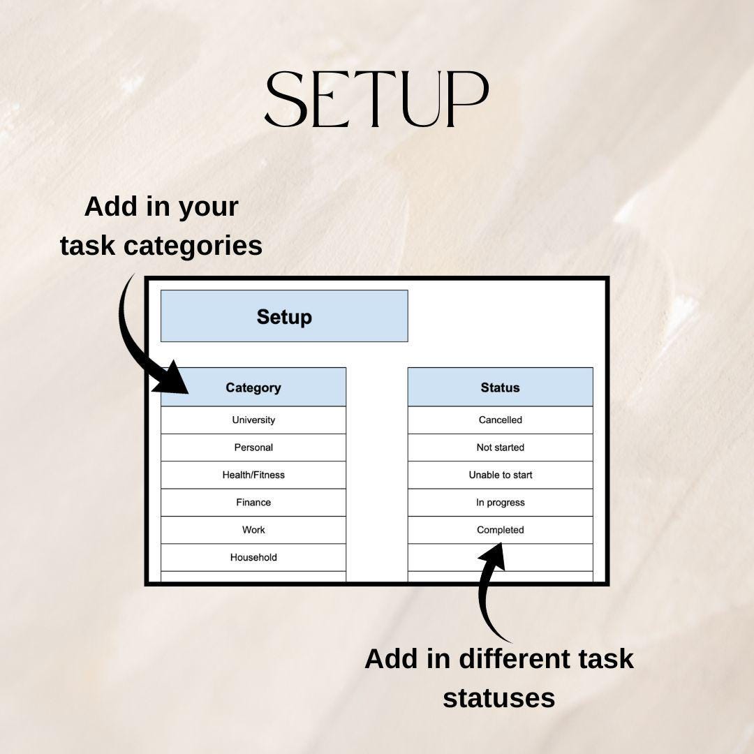 Blue Task Planner | Google Sheets Spreadsheet