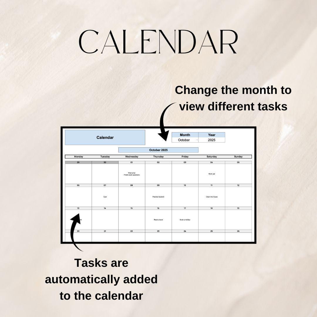 Blue Task Planner | Google Sheets Spreadsheet