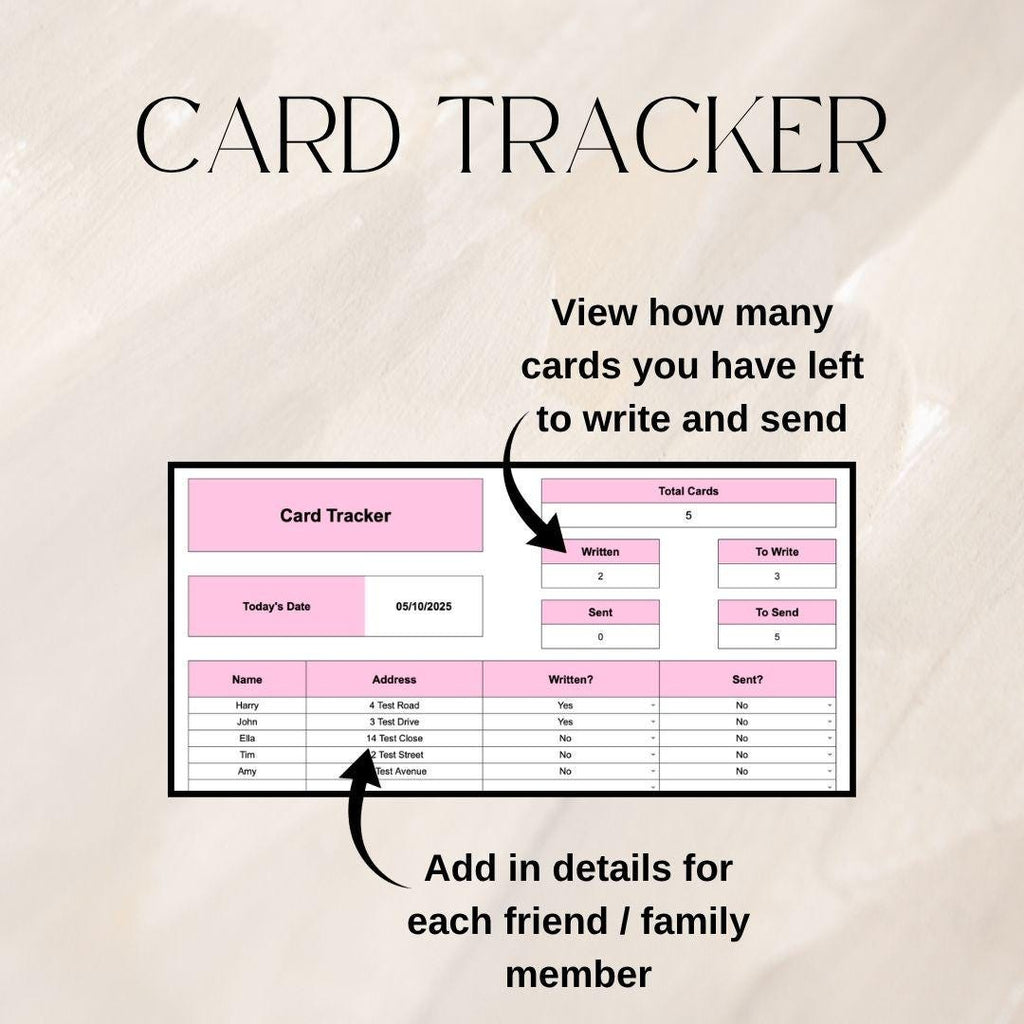 Pink Present Tracker | Google Sheets Spreadsheet