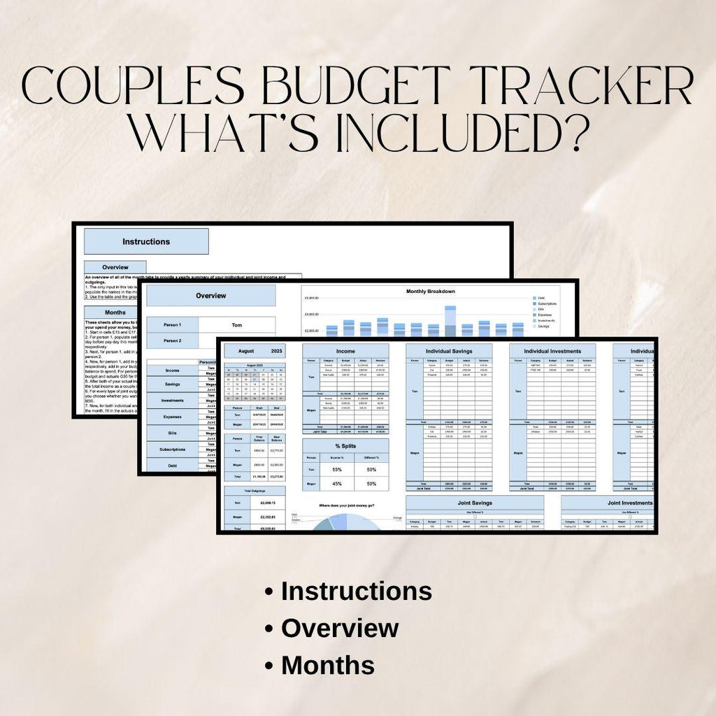 Couples First Home Spreadsheet Bundle | Google Sheets Spreadsheet