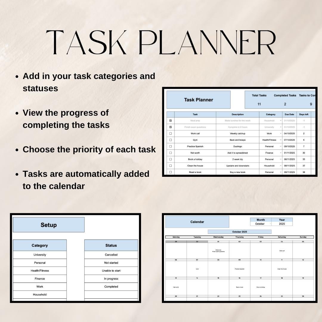 The Ultimate Productivity Spreadsheet Bundle | Google Sheets Spreadsheet