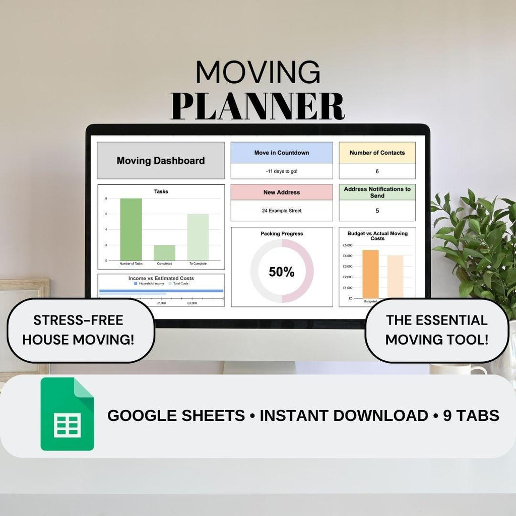 Moving Planner | Google Sheets Spreadsheet