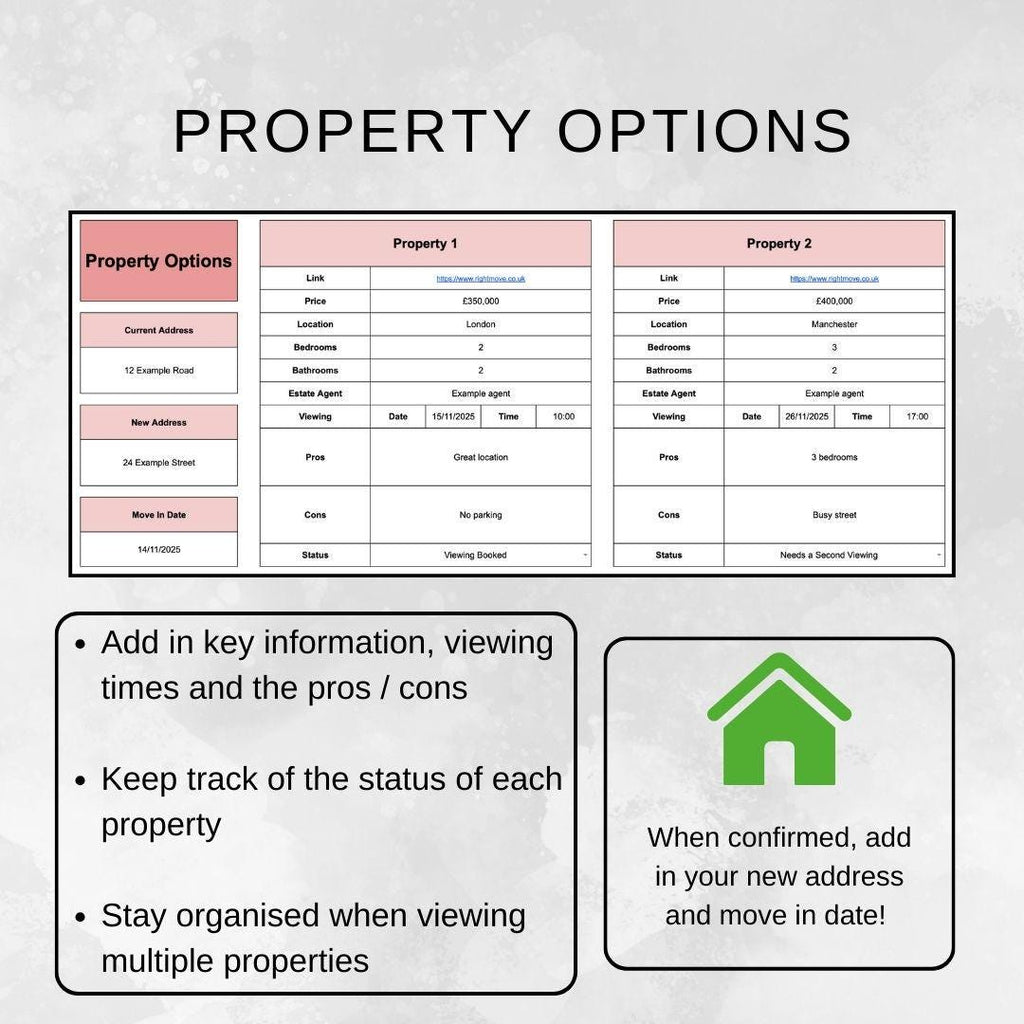 Moving Planner | Google Sheets Spreadsheet