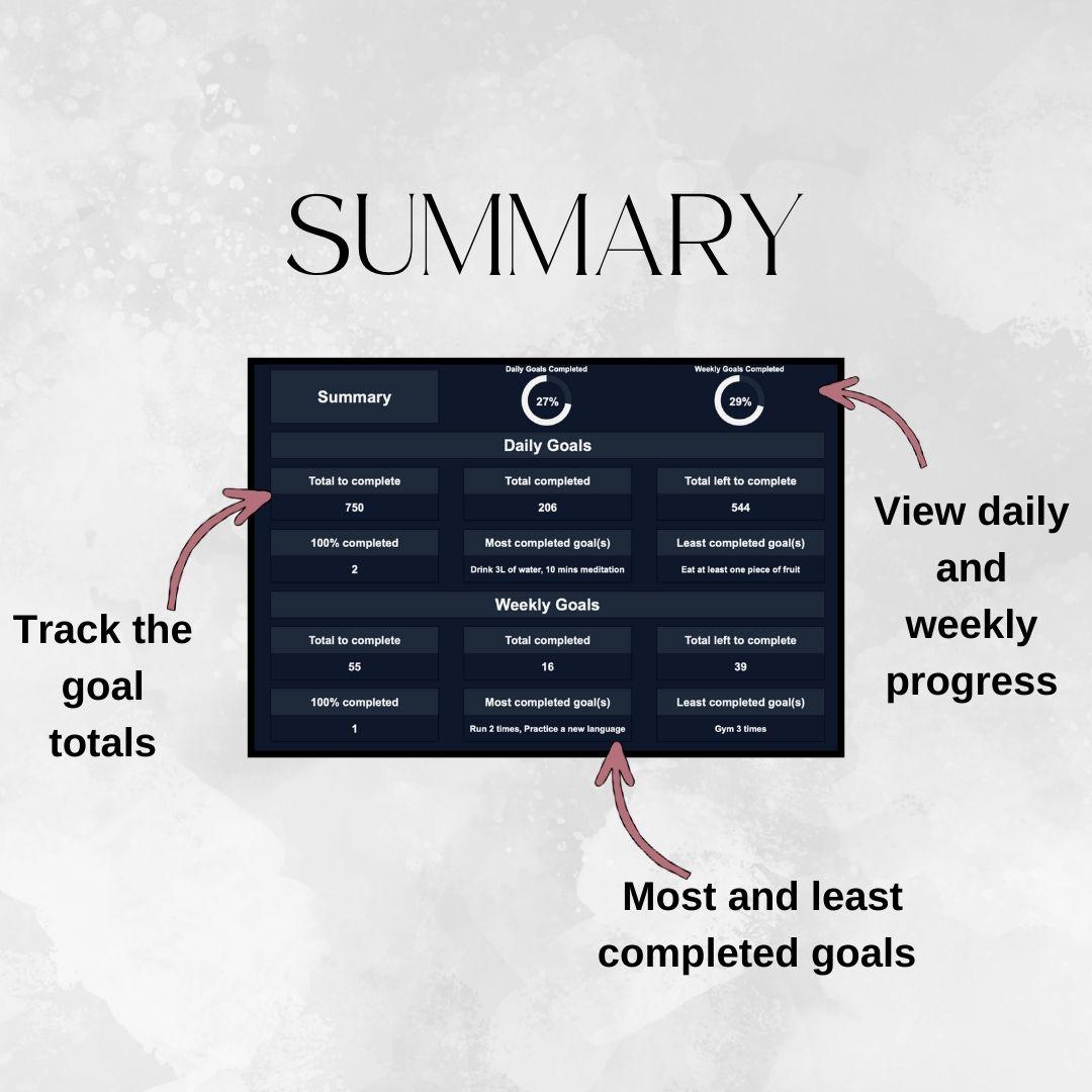 75 Day Tracker Dark Theme | Google Sheets Spreadsheet